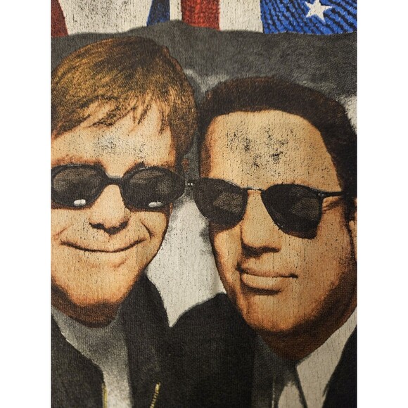 Vintage 1995  Elton John Billy Joel Tour TShirt LARGE Black Single Stitch USA - Picture 3 of 9